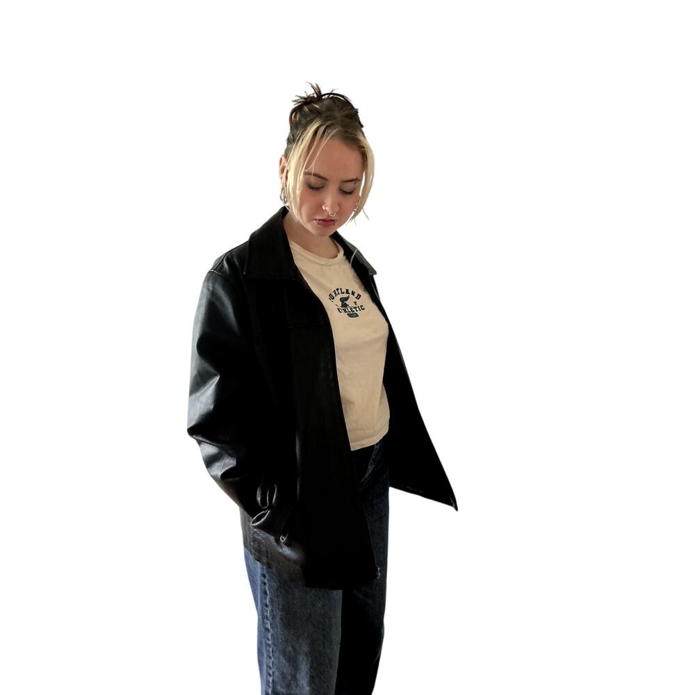 USA Leather Vintage Jacket Mens Size Medium Black